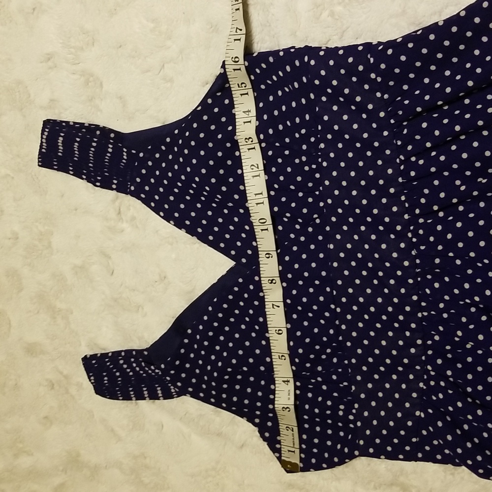 Gap Dress Womens Size 8 Blue White Sleeveless Polka Dot Preppy Summer - Picture 9 of 13